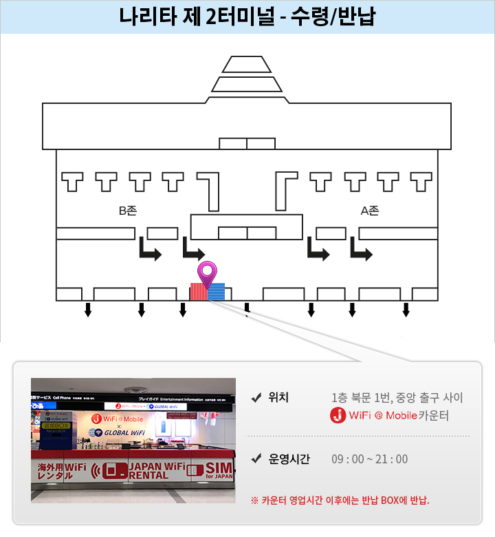 나리타 국제공항-제2터미널 국제선 도착 로비 1층